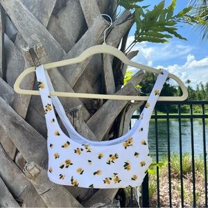 J. Crew White and Yellow Floral Bikini Top